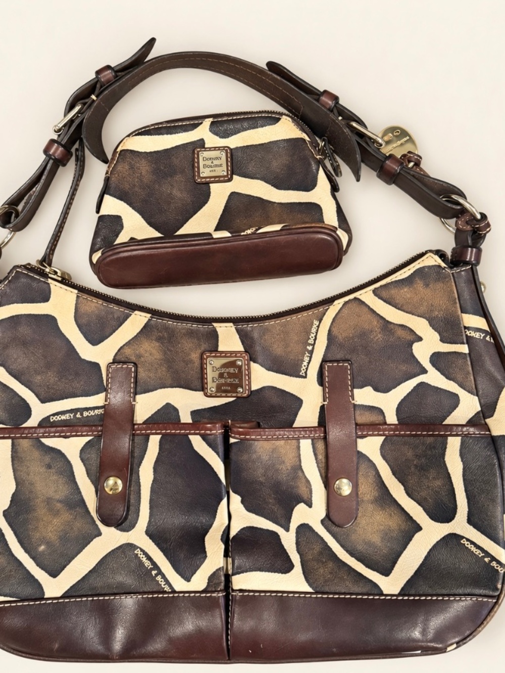 Authentic Dooney & Bourke Serengeti Giraffe Bag & Matching Wristlet